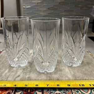 Salzburg Cristal de Flandre Highball Cut Crystal Glasses 5 1/2" - Set of 3